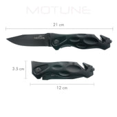 MOTUNE® KP21 - Zweihand Klappmesser 3-in-1 | JET BLACK Edition