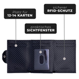 MOTUNE® Smart Wallet II mit Münzfach - Geldbörse Herren & Damen für 12-14 Karten - MOTUNE