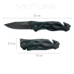MOTUNE® KP21 - Zweihand Klappmesser 3-in-1 | JET BLACK Edition - MOTUNE